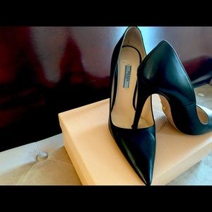Prada Black Leather Pumps; Size 39